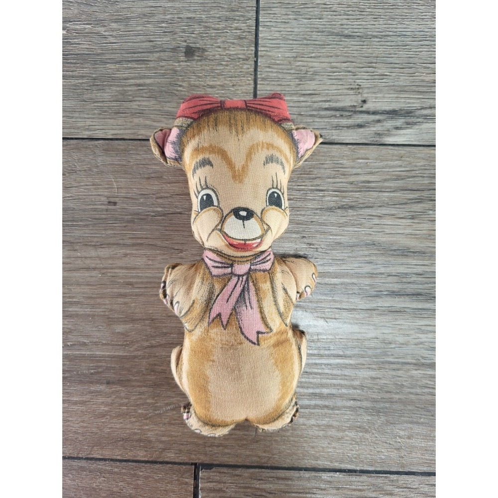 Vintage Handmade Joey Kangaroo Red Bow‎ 6"